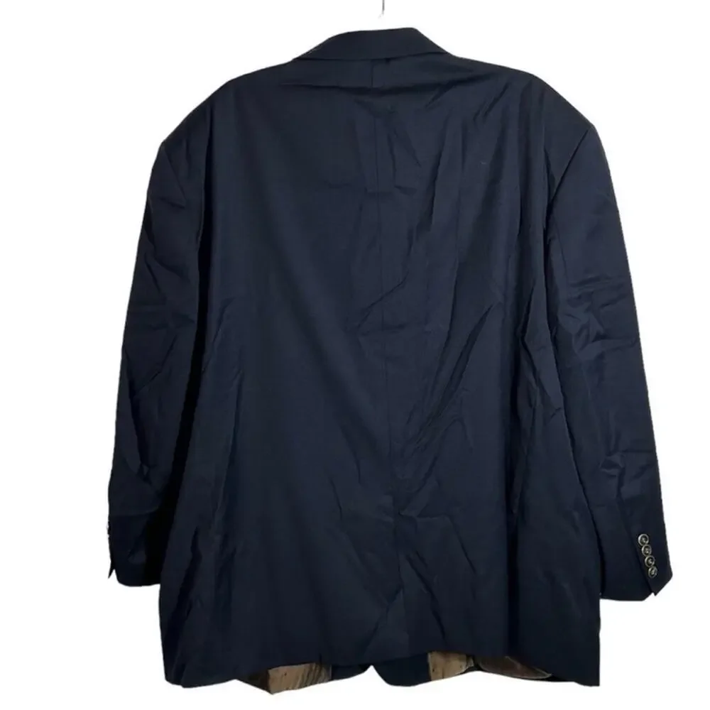 Joseph Feiss Navy Wool Blazer Gold Collection Mens 54R Big Tall Jacket